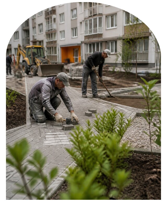 Благоустройство двора многоквартирного дома в Екатеринбурге